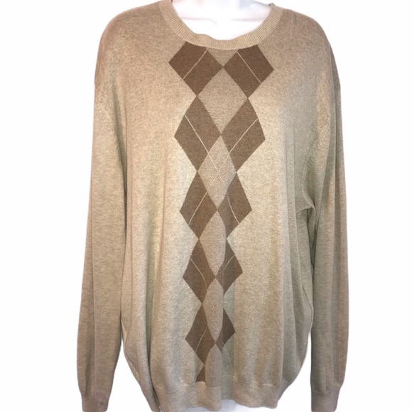 Perry Ellis Pullover Argyle Sweater 
